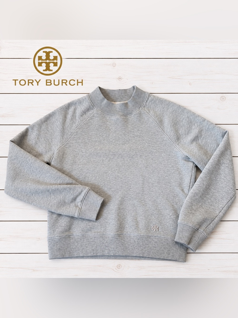Tory Burch women’s Light Gray Crewneck Pullover